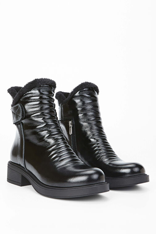 Tamer Tanca Kadın Hakiki Deri Siyah Casual Bot - Görsel 3