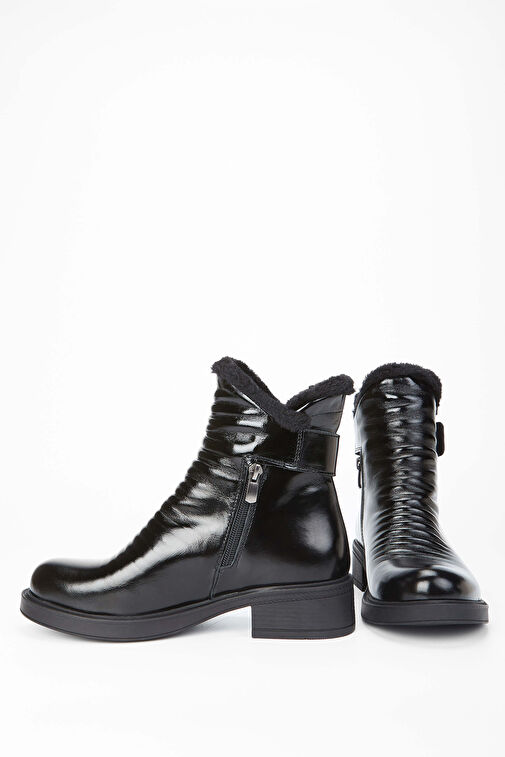 Tamer Tanca Kadın Hakiki Deri Siyah Casual Bot - Görsel 4