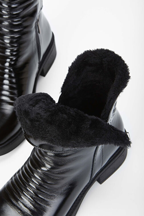 Tamer Tanca Kadın Hakiki Deri Siyah Casual Bot - Görsel 6