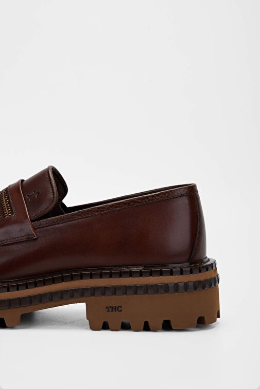 Tamer Tanca Erkek Hakiki Deri Kahverengi Loafer Ayakkabı - Görsel 6