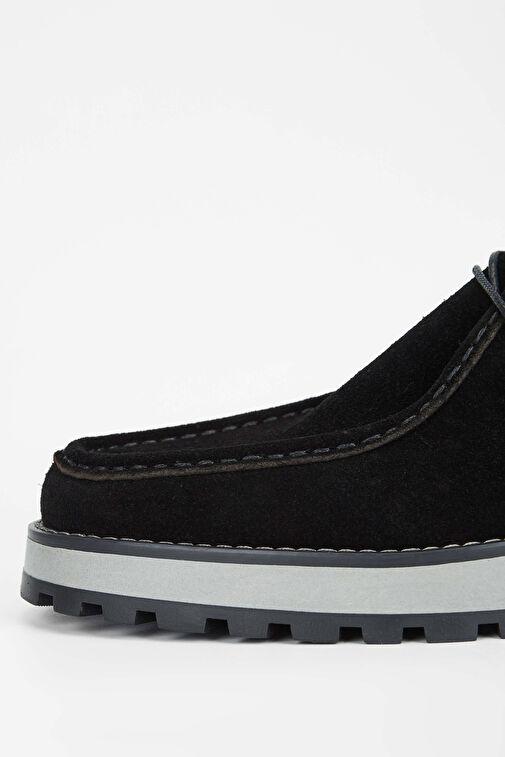 Tamer Tanca Erkek Hakiki Deri Siyah Süet Casual Ayakkabı - Görsel 4