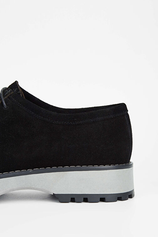 Tamer Tanca Erkek Hakiki Deri Siyah Süet Casual Ayakkabı - Görsel 5