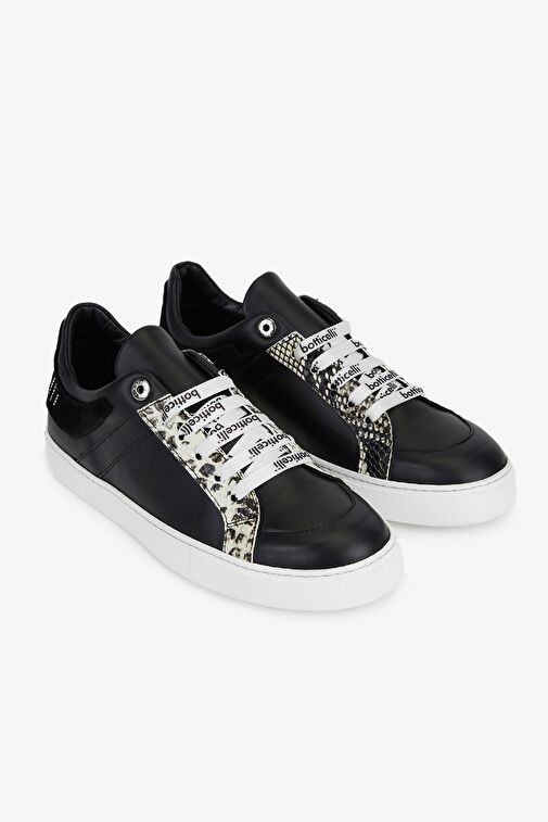 Roberto Botticelli Erkek Hakiki Deri Siyah Sneakers & Spor Ayakkabı - Görsel 3