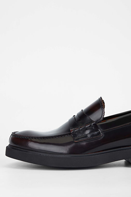 Tamer Tanca Erkek Hakiki Deri Bordo Makosen Ayakkabı - Görsel 4