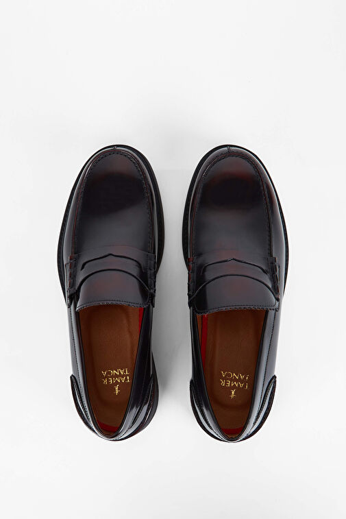 Tamer Tanca Erkek Hakiki Deri Bordo Makosen Ayakkabı - Görsel 6