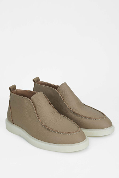 Tamer Tanca Kadın Hakiki Deri Bej Casual Bot - Görsel 3