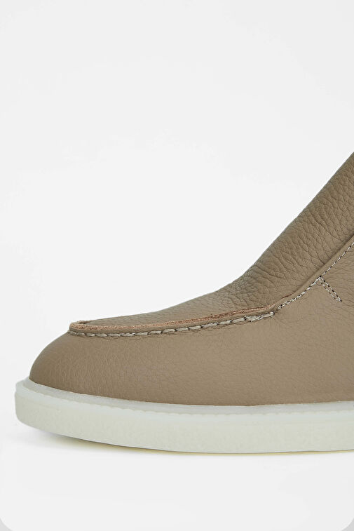 Tamer Tanca Kadın Hakiki Deri Bej Casual Bot - Görsel 4