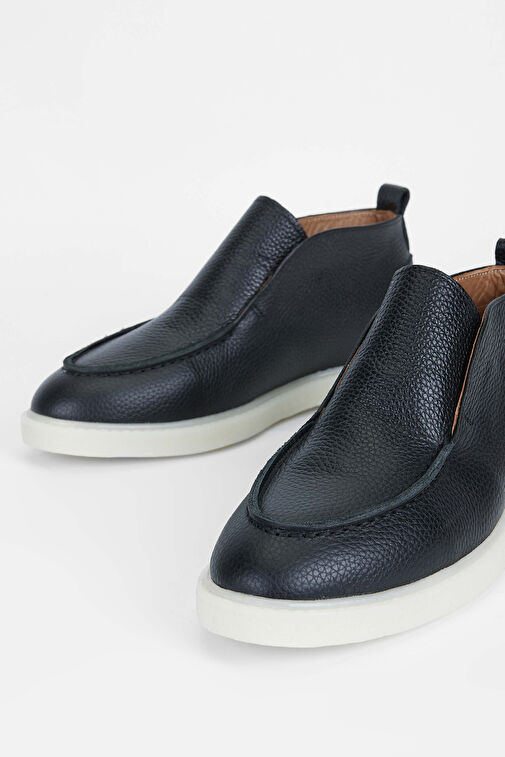 Tamer Tanca Kadın Hakiki Deri Siyah Casual Bot - Görsel 4