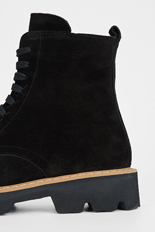 Valmenti Kadın Siyah Süet Hakiki Deri Casual Bot - Görsel 6