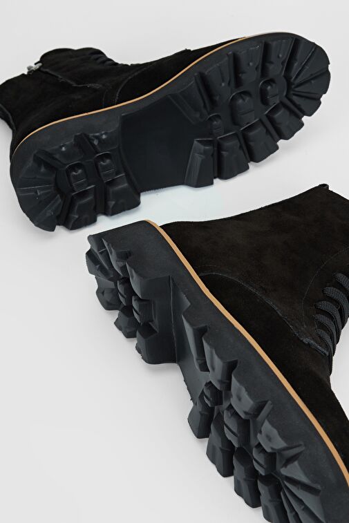 Valmenti Kadın Siyah Süet Hakiki Deri Casual Bot - Görsel 7