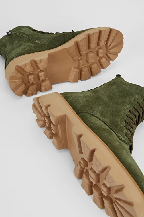 Valmenti Kadın Haki Süet Hakiki Deri Casual Bot - Görsel 7