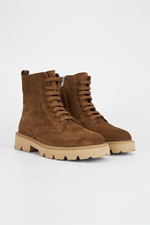 Valmenti Kadın Taba Süet Hakiki Deri Casual Bot - Görsel 3