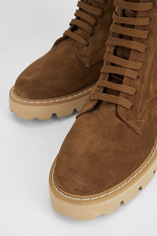 Valmenti Kadın Taba Süet Hakiki Deri Casual Bot - Görsel 4