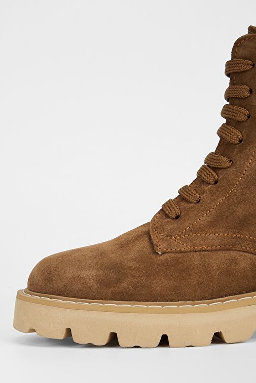 Valmenti Kadın Taba Süet Hakiki Deri Casual Bot - Görsel 5