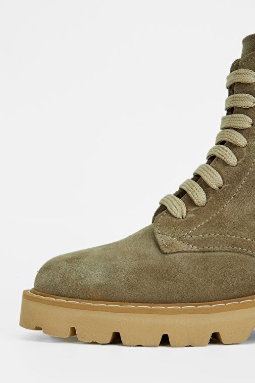 Valmenti Kadın Bej Süet Hakiki Deri Casual Bot - Görsel 5