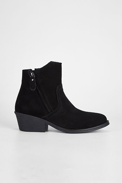 Valmenti Kadın Siyah Süet Hakiki Deri Casual Bot - Görsel 2