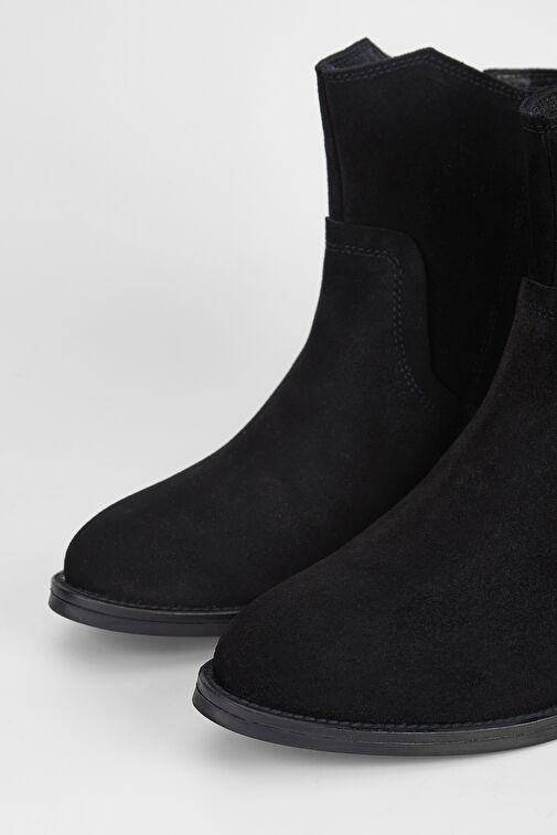 Valmenti Kadın Siyah Süet Hakiki Deri Casual Bot - Görsel 4