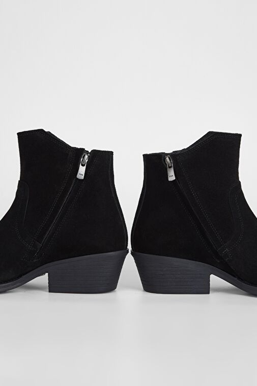 Valmenti Kadın Siyah Süet Hakiki Deri Casual Bot - Görsel 7