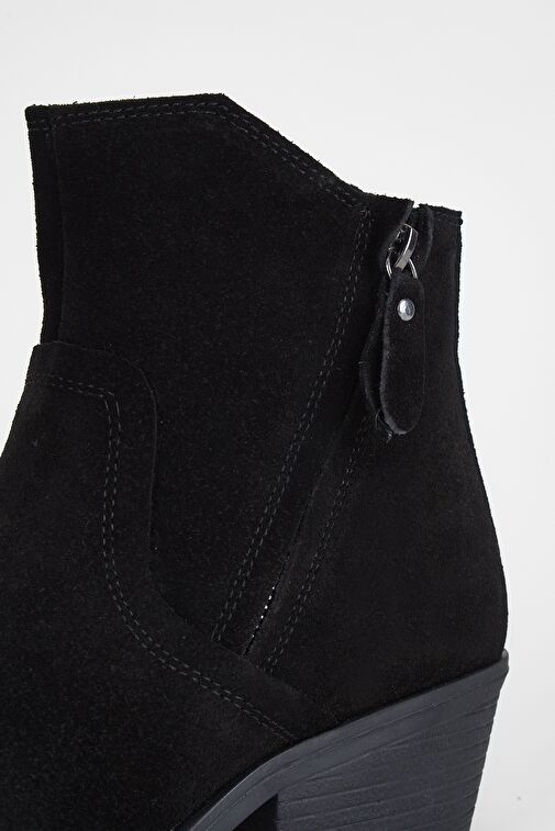 Valmenti Kadın Siyah Süet Hakiki Deri Casual Bot - Görsel 8
