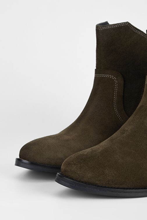 Valmenti Kadın Haki Süet Hakiki Deri Casual Bot - Görsel 4