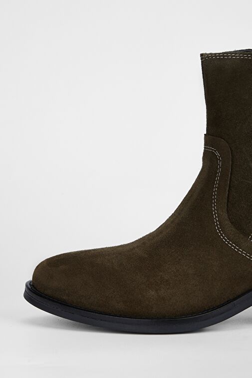 Valmenti Kadın Haki Süet Hakiki Deri Casual Bot - Görsel 5