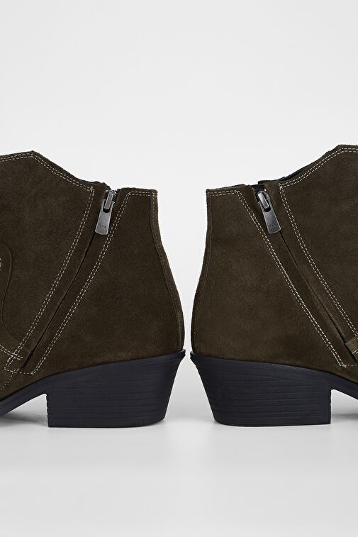 Valmenti Kadın Haki Süet Hakiki Deri Casual Bot - Görsel 7