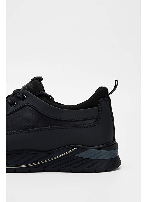 Tamer Tanca Erkek Hakiki Deri Siyah Sneakers & Spor Ayakkabı - Görsel 6