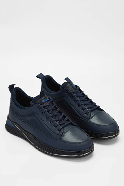 Tamer Tanca Erkek Hakiki Deri Lacivert Sneakers & Spor Ayakkabı - Görsel 5