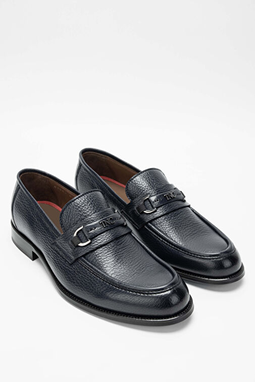 Tamer Tanca Erkek Hakiki Deri Lacivert Loafer Ayakkabı - Görsel 3