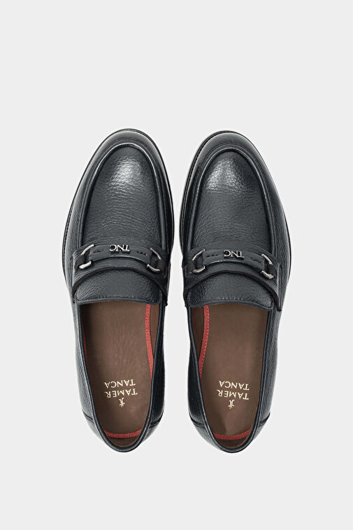 Tamer Tanca Erkek Hakiki Deri Lacivert Loafer Ayakkabı - Görsel 6