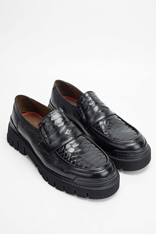 Tamer Tanca Erkek Hakiki Deri Siyah Loafer Ayakkabı - Görsel 3