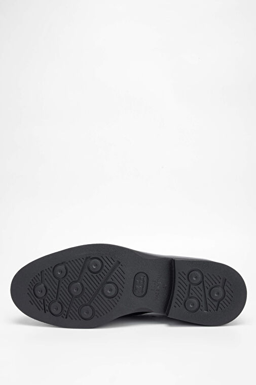 Tamer Tanca Erkek Hakiki Deri/Tekstil Siyah Makosen Ayakkabı - Görsel 8