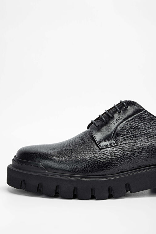 Tamer Tanca Erkek Hakiki Deri Siyah Casual Ayakkabı - Görsel 4