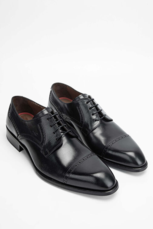 Tamer Tanca Erkek Hakiki Deri Siyah Klasik Ayakkabı - Görsel 3