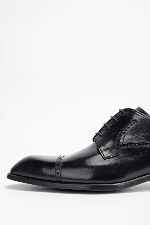 Tamer Tanca Erkek Hakiki Deri Siyah Klasik Ayakkabı - Görsel 5