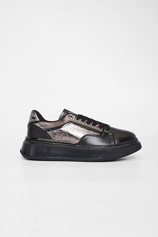 Valmenti Kadın Siyah/antrasit Suni Deri Sneakers & Spor Ayakkabı - Görsel 2