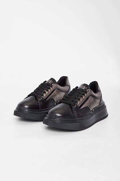 Valmenti Kadın Siyah/antrasit Suni Deri Sneakers & Spor Ayakkabı - Görsel 3