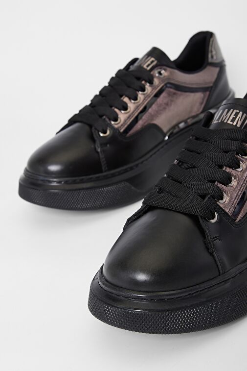 Valmenti Kadın Siyah/antrasit Suni Deri Sneakers & Spor Ayakkabı - Görsel 4