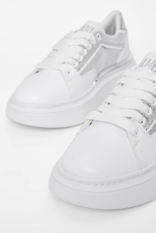 Valmenti Kadın Beyaz Gümüş Suni Deri Sneakers & Spor Ayakkabı - Görsel 4