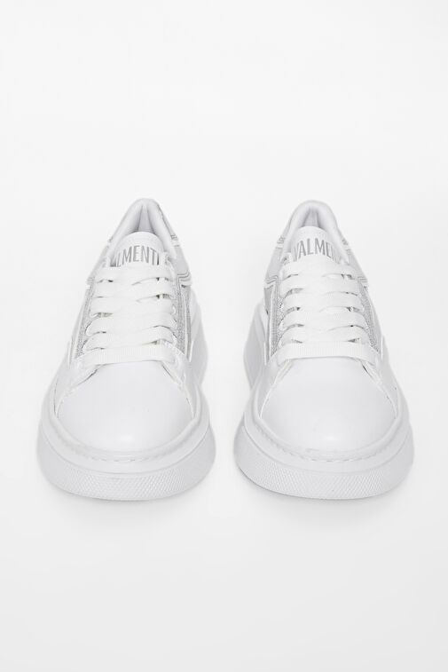 Valmenti Kadın Beyaz Gümüş Suni Deri Sneakers & Spor Ayakkabı - Görsel 5