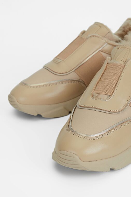 Valmenti Kadın Vizon Hakiki Deri Sneakers & Spor Ayakkabı - Görsel 4