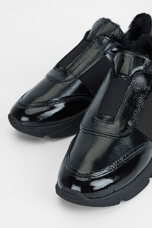 Valmenti Kadın Siyah Rugan Hakiki Deri Sneakers & Spor Ayakkabı - Görsel 4