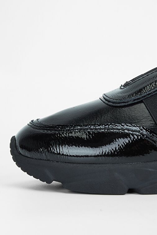 Valmenti Kadın Siyah Rugan Hakiki Deri Sneakers & Spor Ayakkabı - Görsel 5