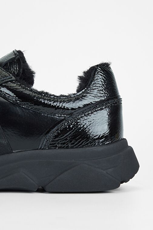 Valmenti Kadın Siyah Rugan Hakiki Deri Sneakers & Spor Ayakkabı - Görsel 6