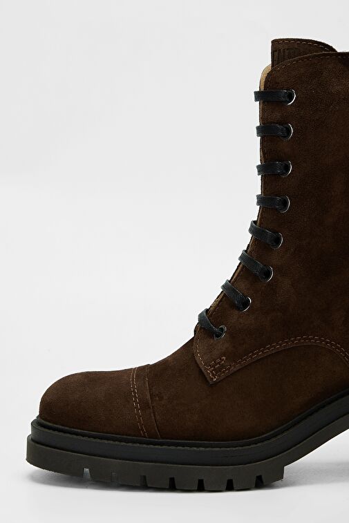 Valmenti Kadın Kahverengi Süet Hakiki Deri Casual Bot - Görsel 5