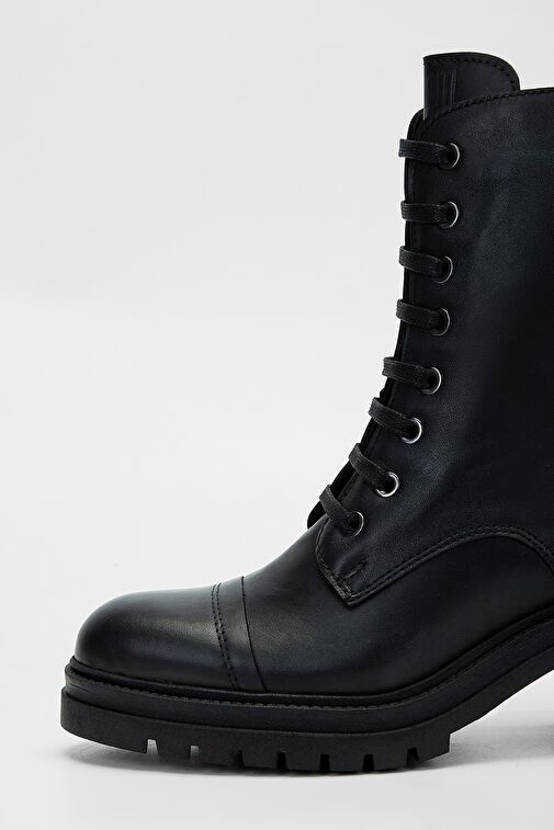 Valmenti Kadın Siyah Hakiki Deri Casual Bot - Görsel 5