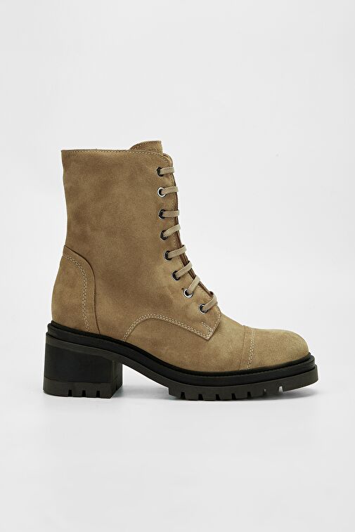 Valmenti Kadın Bej Süet Hakiki Deri Casual Bot - Görsel 2