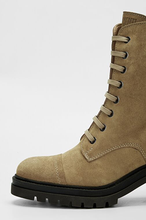 Valmenti Kadın Bej Süet Hakiki Deri Casual Bot - Görsel 5