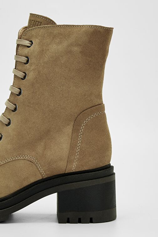 Valmenti Kadın Bej Süet Hakiki Deri Casual Bot - Görsel 6