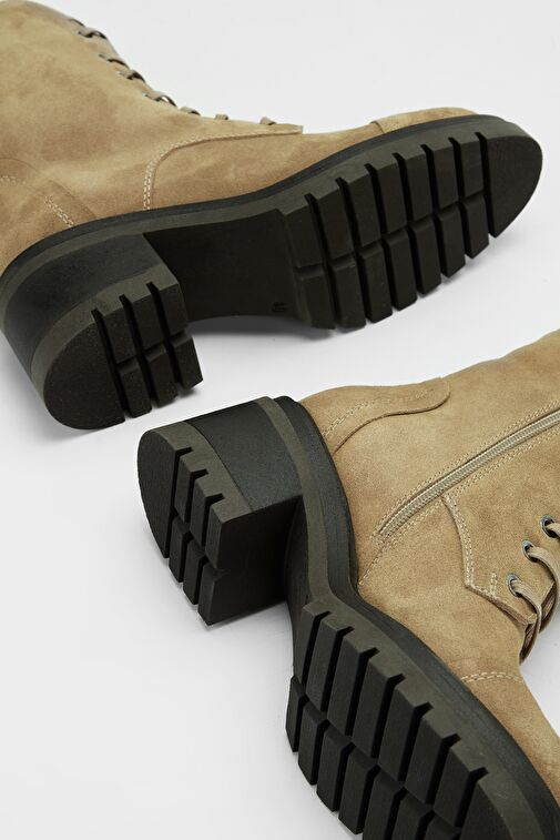 Valmenti Kadın Bej Süet Hakiki Deri Casual Bot - Görsel 8